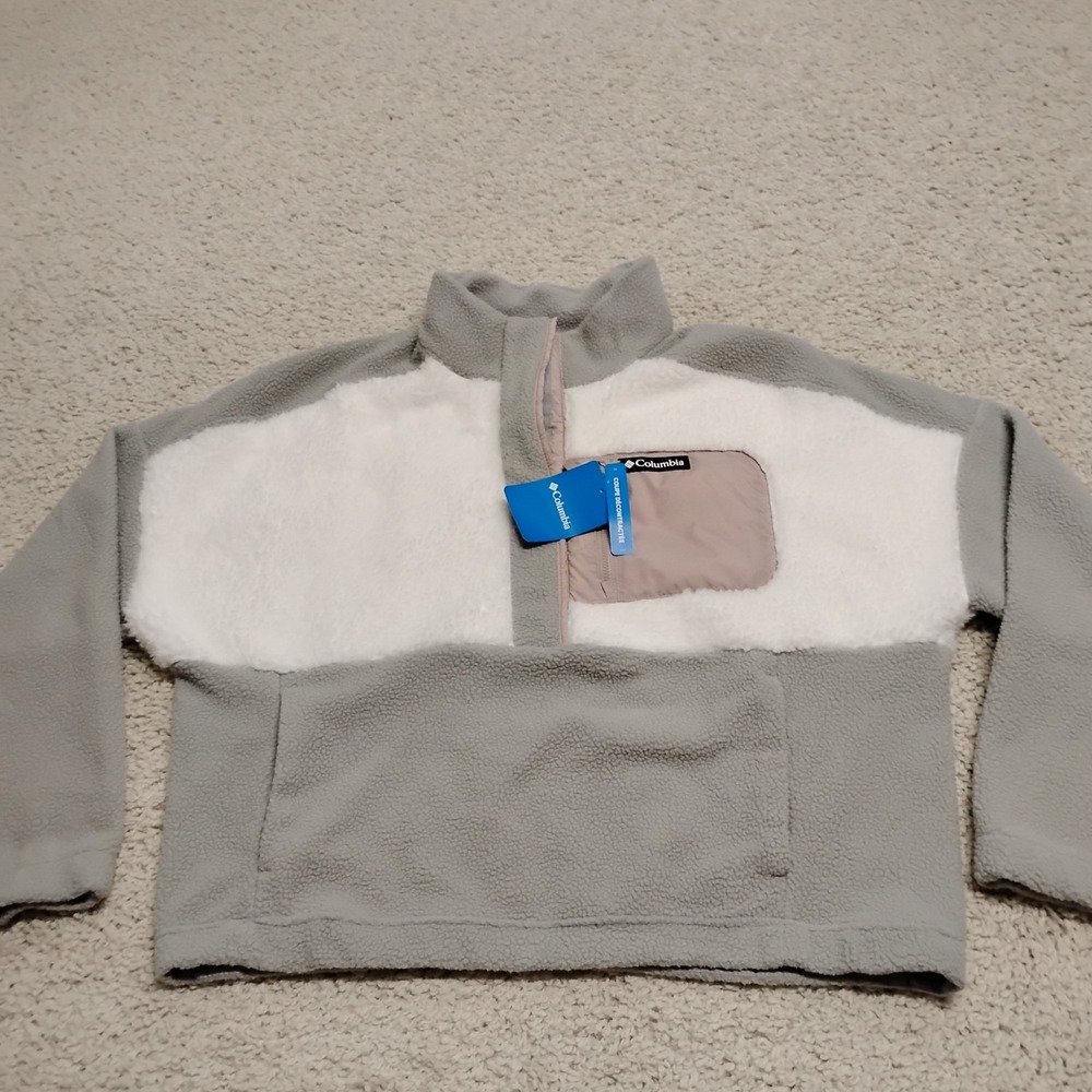 Columbia Jacket Womens 2XL Snap Helvetia Lodge Sherpa Fleece Color Block Hiking